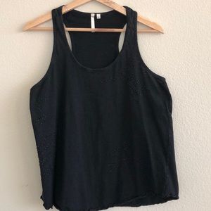 EUC Black Embellished Racer Back Tank SZ Large